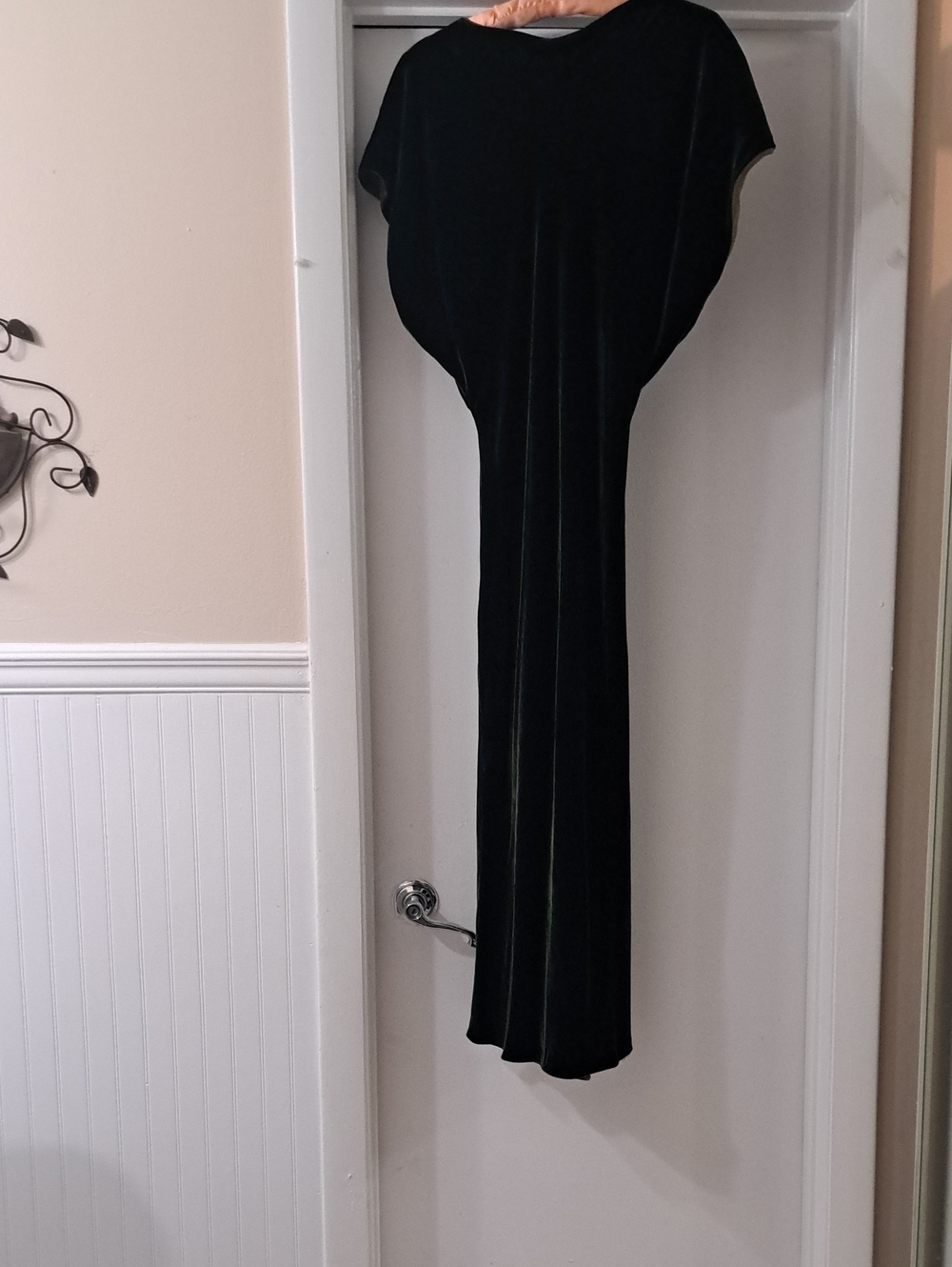 Norma Kamali Gorgeous Deep Green Velvet Dress Cut On Bias SzS